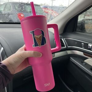 BRAUMS Simple Modern Tumbler 40 oz Pink w/ Handle Straw Lid Braum’s NEW 2025